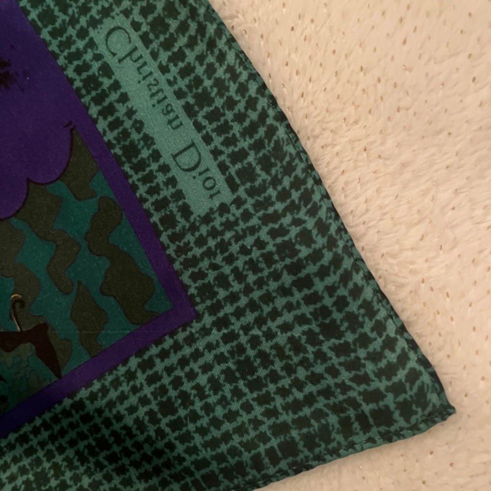Christian Dior E'Charpes Vintage Silk Paisley Scarf - Picture 7 of 11